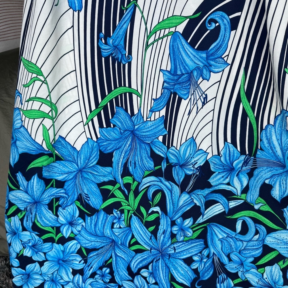 Vintage Hawaiian Togs Floral Maxi Dress Womens 16 Blue Cottagecore Y2K Vacation - Picture 4 of 6